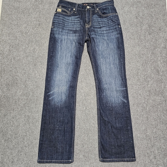Cinch Ian Western Bootcut Slim Fit Jeans Mens 32x34 Dark Wash Cowboy MB65436001 - Picture 1 of 12